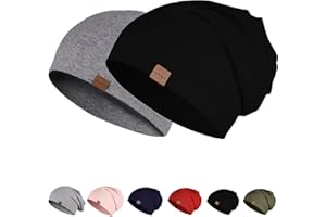 YANIKY Mütze Herren Damen, Slouch Beanie Mütze Baumwolle, Dünne Leichte Mütze, Weich Chemo Mütze, Winddicht Jersey Longbeanie für Alle Jahreszeiten