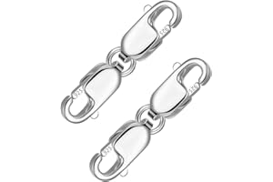 ‎ALEXCRAFT ALEXCRAFT Pack of 2 chain clasps, silver 925 jewellery clasp for bracelets, chains, necklaces, silver, DIY jewellery making