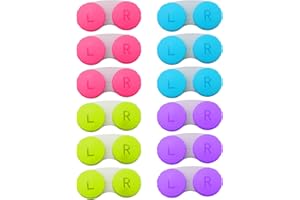 KEYQUEEN 12 Stück Kontaktlinsenbehälter, Kontaktlinsen Behälter Kontaktlinsenbehälter Reise-set Auslaufsicherer Linsenbehälter Weiche Linsen für Zuhause und Reisen (4 Farbes)