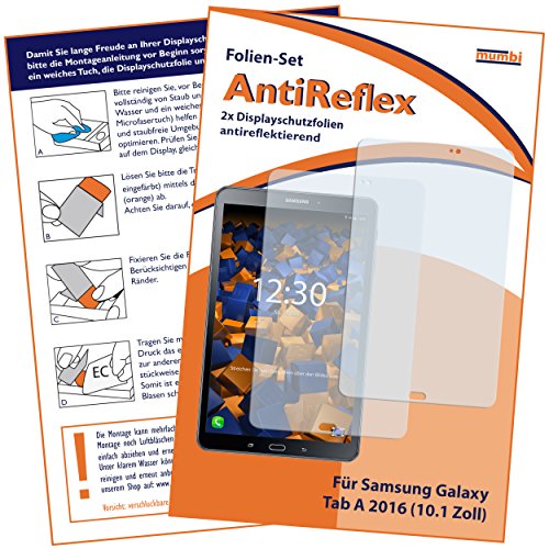 2 x mumbi Displayschutzfolie für Samsung Galaxy Tab A 2016 (10.1 Zoll) Schutzfolie AntiReflex matt