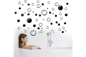 TRAUMARKEU Adesivi Murali Cerchio 3D.Adesivo Specchio Rotondo da Parete. Acrilico Adesivi Murali Bagno.Decorazione DIY Casa,Camera Soggiorno Hotel 28pz Cerchio Vuoto e 28pz Cerchio (Nero)