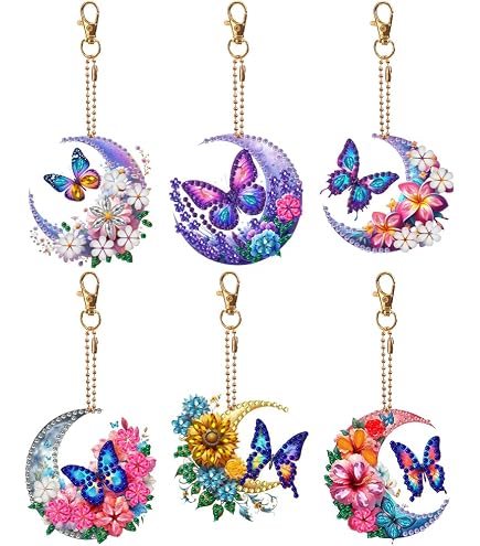 Xyuayamz Diamond Painting Anhänger Set – 15 Motive, DIY Schlüsselanhänger Mit Diamanten, Für Kinder & Bastler