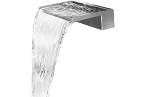 Jürgen Bocker Garten-Ambiente Wasserfall 45 cm aus Edelstahl matt gebürstet incl. LED-Beleuchtung