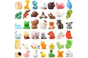 CLKDPNO 42 Mini Resin Animal,Tiny Resin Animals Miniature Little Small Animal Figures for Fairy Garden Accessories, DIY Miniature Scenes, Birthday Party Favors