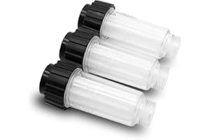 DERASL Filtro Acqua per Kärcher 4.730-059.0 - Adatto a Tutte Le Idropulitrici Kärcher con Attacchi per Acqua da 3/4", Incluso Inserto Filtro - 3 Pack