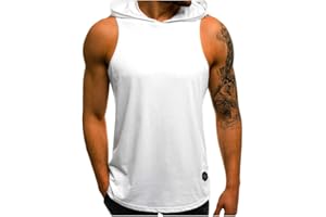 DOTBUY Homme Débardeur Capuche T-Shirt sans Manches Stretch Shirt Tank Top Muscle Bodybuilding Blouse Maillot de Corps Sport Fitness Jogging