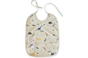 LAUTOKI®| Baberos Bebe Impermeables + Bolsita de Transporte |Talla12-36M| Babero con Mangas Impermeable | Bolsillo canguro y puños elásticos | Babete Impermeável Bebe |Baberos bebe| Baberos con Mangas