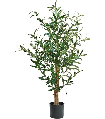 Ulivo finto alto 1,5 m, ulivo artificiale per interni, 152,4 cm, albero di ulivo artificiale regolabile in vaso, pianta finta albero di ulivo artificiale per casa, ufficio, decorazione esterna, regalo