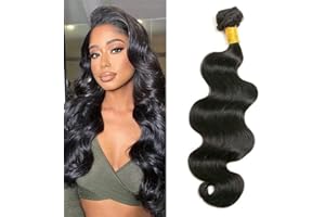 REBASAR Tissage bresilien cheveux humain Ondulé Tissage cheveux naturels brésilien Ondulé meches bresilienne 1 Faisceaux Body wave 18 pouces (Total 100g)