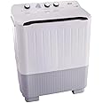 AKAI 9kg Twin-Tub Semi-Automatic Washing Machine, Powerful Pulsator, Energy Efficient, Easy Wash Timer, Spin Timer, 73WX 47DX97H in Cms,White WMMA-X09TT