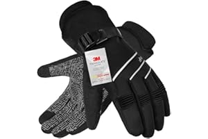 ‎BIKINGMOREOK BIKINGMOREOK Winter Gloves Waterproof 30°F 3M Thinsulate Ski Gloves Warm Touchscreen Gloves Windproof Cycling Gloves Men Women for Skiing, Hiking, Cycling, Motorcycling