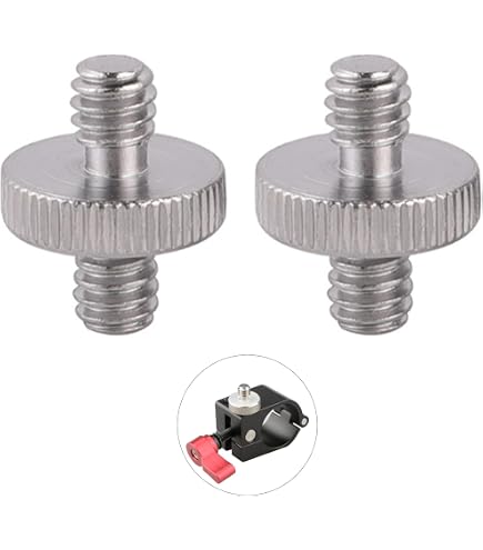 Lot De 4 Vis à Trépied Mâle 1/4 - Adaptateur Double Filetage Argent Pour Appareil Photo, Support, Accessoires De Montage, Connexion Stable