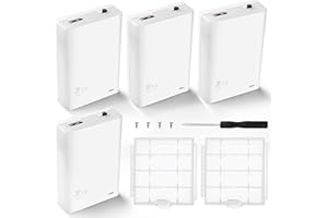 KUOQIY 4 Stücke 3x1.5V AA Batteriehalter, 4.5V Kunststoff Batteriehalter Gehäuse mit Eingebaut USB Buchse und EIN/AUS Schalter und Abdeckung, mit 2 Stücke Batteriebox aus Kunststoff, Weiß