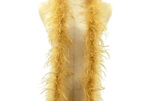 BYNYXI Federboa, 200cm Flauschige Marabu Federboa zum Basteln Natürliche Straußenfeder Schal Feder Boa Weiß Feder Schal Federstola für Damen Kinder Karneval Fasching Stola Kostüm Mottoparty