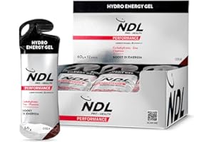 NDL Pro-Health Hydro Energy Gel - Gel energetico sportivo con carboidrati e sali minerali,basso contenuto di zuccheri, apporto energetico immediato, gusto cola, 12-720g, by Rafa Nadal (Senza caffeina)