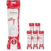 Brabantia PerfectFit &ccedil;&ouml;p torbası, &ccedil;oklu paket, Code Y / 20 l, &ccedil;ekme bantlı ekstra g&uuml;&ccedil;l&uuml; &ccedil;&ouml;p torbaları, 6 rulo (120 &ccedil;&ouml;p torbas