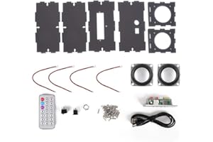 Wendry Bluetooth Speaker DIY Kit, MP3 MusicDigital Audio Amplifier Board Module Cube Kit with Remote Control(Gray)