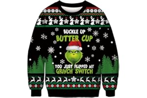 Imbry Mens Ugly Christmas Sweatshirt Unisex Santa Cat Sweater 3D Shirt Top Jumper
