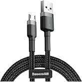 Baseus Cafule Serisi, Şarj & Data Aktarım Kablosu, Gri - Siyah, 1 m, 2.4 A, USB Type A & Micro USB
