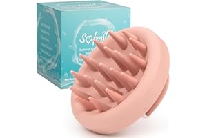 SOFMILD Scalp Massager, 100% Silicone Shampoo Brush Hair Brush Head Massager Hair Growth Scrubber for Straight Curly Long Short Thick Thin Wet Dry Hair for Men Women Kids Pets, Salmon Pink