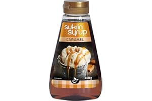 ‎SUKRIN Sukrin Syrup Caramel - dickflüssiger Karamellsirup mit reduziertem Kohlenhydratanteil zum Süßen und Backen oder auf Pancakes (450g Flasche)