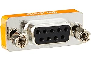 PROSIGNAL Pro Signal 9 Pin Mini Null Modem Adaptor Male to Female – Compact RS232 Serial Gender Changer with Gold-Plated Contacts