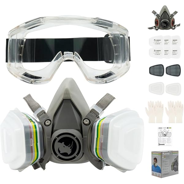 Faburo Vollgesichts-Atemschutzmaske - Wiederverwendbar Mit Doppelfilter