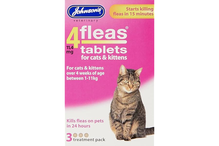 Johnsons Veterinary Products 4Fleas Tablets for Cats and Kittens, Pack of 3