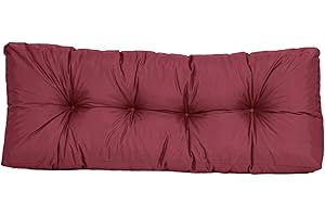 ‎TEXDEKO TexDeko® Garden Rückenkissen 120x40x20/10cm wasserabweisend UV - beständig gesteppt Premium Kissen für Europaletten In- & Outdoor Palettenpolster (Bordeaux)
