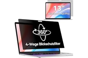‎PROTESCREEN 360° Sichtschutzfilter für MacBook Air 13 (2018–2021, M1)& MacBook Pro 13 Zoll (2016–2022, M1, M2), Blaulicht Blendschutz Sichtschutzfolie, 4-Wege Blickschutzfilter Mac Privacy Screen