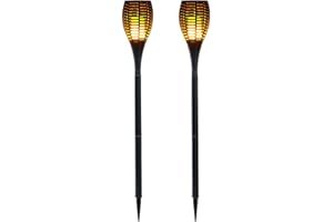 Luminea Gartenfackel: 2er-Set LED-Gartenfackeln,realistisches Flammenflackern,2.000-mAh-Akku (LED Gartenfackel, LED Fackeln außen, Fackel aussen)