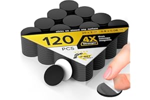 X-BET MAGNET Imanes Redondos con Parte Trasera Adhesiva, 120 imanes autoadhesivos Flexibles para Manualidades, pequeños Puntos magnéticos Adhesivos Son alternativos a la Cinta magnética, Tira y calcomanías