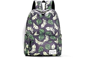 YANAIER Mädchen Schulrucksack Modischer Freizeitrucksack für Frauen Teenager Jungen Wasserdicht Tasche Schulranzen Tagesrucksack mit Laptopfach Ahornblätter