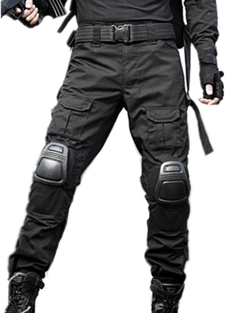 TACSIXTO Pantalones Tácticos Profesionales para Paintball y Airsoft, Multibolsillos con Rodilleras Extraíbles