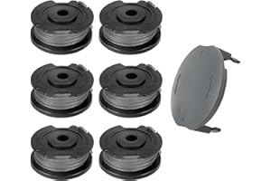 RAYKCE Bobine Rechange pour Bosch EasyGrassCut, 6 Pièces Ø1,65mm 6m Coupe Bordure Bobine F016800569 avec Couvercle de Bobine de Rechange F016F05320 Bobine Fil Pour Bosch EasyGrassCut 18-230