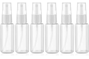 Mozeat Lens Flaconi spray, 6 flaconi spray in plastica da 30 ml, trasparente, vuoti e sottili, per la pulizia del corpo