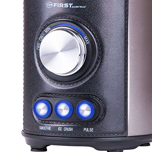 TZS First Austria – 1 PS Standmixer mit 6 Klingen 1,5 Liter, Glas Edelstahl, stufenloser Geschwindigkeitsregelung, Smoothie und Ice-Crush Programm, Pulse Taste, schwarz - 2
