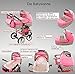 Chilly Kids Dino Pram & Pushchair Safety Set (car seat & ISOFIX base, rain cover, mosquito net, cup holder, swivel wheels) 15 Beige & Black