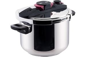 TAURUS Great Moments Super 6L - Pentola a pressione super veloce, 6L, manici cool-touch, sistema di risparmio energetico, 5 sistemi di sicurezza, senza PFOA, adatto a tutti i tipi di fuoco