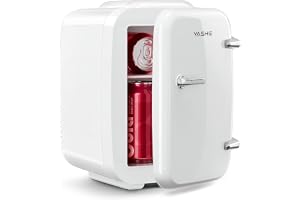 YASHE Minikylskåp, 4 l kosmetiskt litet kylskåp för sovrum, AC 220 V/DC 12 V för bil, kyl och värme för sovrum, bärbar för ko