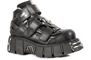 New Rock | Model 285-S1 | Wojskowe buty platformowe | Podeszwa Tower | Unisex | Skóra naturalna | Czarny