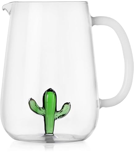 Bouteille Ichendorf Cactus Vert – Une Touche De Nature Dans Ta Cuisine ! 28 Cm, 1,15 L, Verre Borosilicate