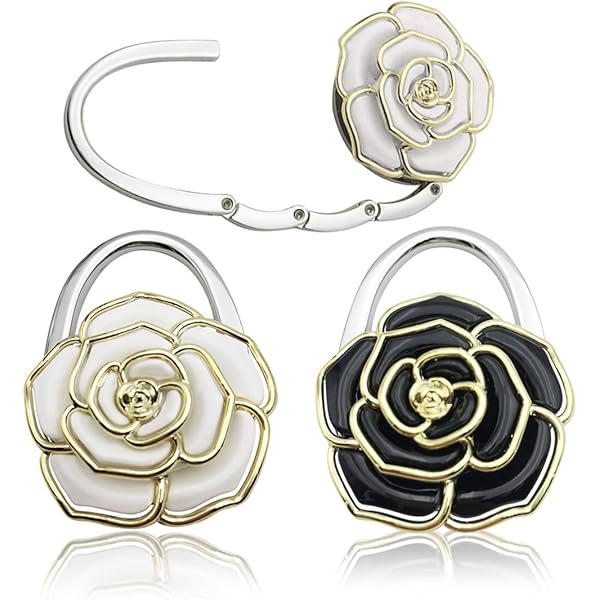 3 Ganci Portaborsa Da Tavolo Pieghevoli - Antiscivolo, In Metallo Con Diamanti, Colorati - Foto 13