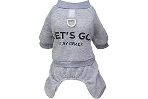 Izefia Perro Sudadera con Capucha Ropa Vamos 4 Patas Sudadera de Lana sin Capucha Suéter Invierno Caliente Algodón con Capucha Cuello Tripulante para Gato Pequeño Perro Medio