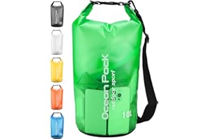 Henrycares Bolsa Estanca Impermeable 20L 10L 5L 2L, Dry Bag Mochila Estanca con Correa para el Hombro Ajustable Incluida, Ideal para Kayak, Buceo, Paddle Surf, Playa