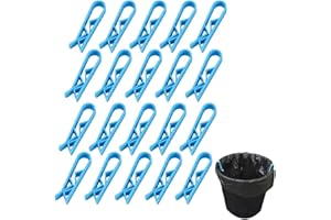 ZOKJSW Clip en Plastique pour Fermeture de Sac à Ordures,Supports de Poubelle en Plastique Bleu,Clips Pratiques pour Sac Poubelle,Pince-Aliments et Scellant,Fixation de Sac à Ordures 20 Pièces