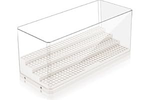 Zoelele Vetrina per Minifigure, Scatola di Visualizzazione Centrale in Acrilico Impilabile a 4 Strati per Bambole, Vetrina Antipolvere per Giocattoli, Nessun Assemblaggio Richiesto (Bianco)