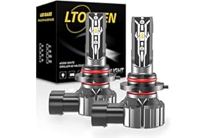 LTONXEN Ampoules 9005/HB3 LED, 6000K Blanc Phares pour DC 12V Voiture 360° Faisceau Réglable Remplace Kit, 2 Pièces