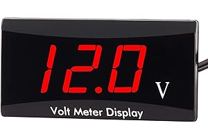 Kinstecks Woltomierz motocyklowy DC 12 V, cyfrowy woltomierz, wskaźnik LED, miernik napięcia do motocykla, samochodu, monitor napięcia akumulatora, czerwony