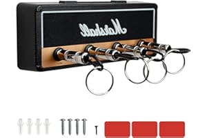 shallyong Schlüsselkasten Wandmontage, Marshall Schlüsselbrett, JCM800 Schlüsselbund Organizer, Schlüsselkasten Vintage mit 4 Gitarrenstecker, Schlüsselhalter Musikliebhaber